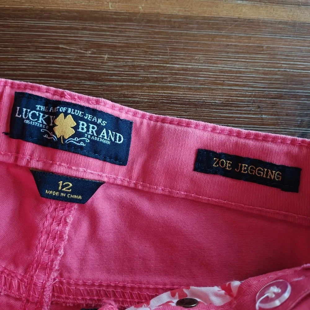 Lot 2 NWT Lucky Brand Zoe Jegging Pink Skinny Jeans (12) White Riley Shorts (14)